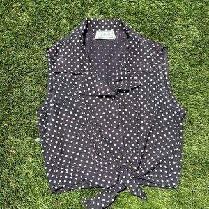 Vintage 80’s black & white polka dot crop
